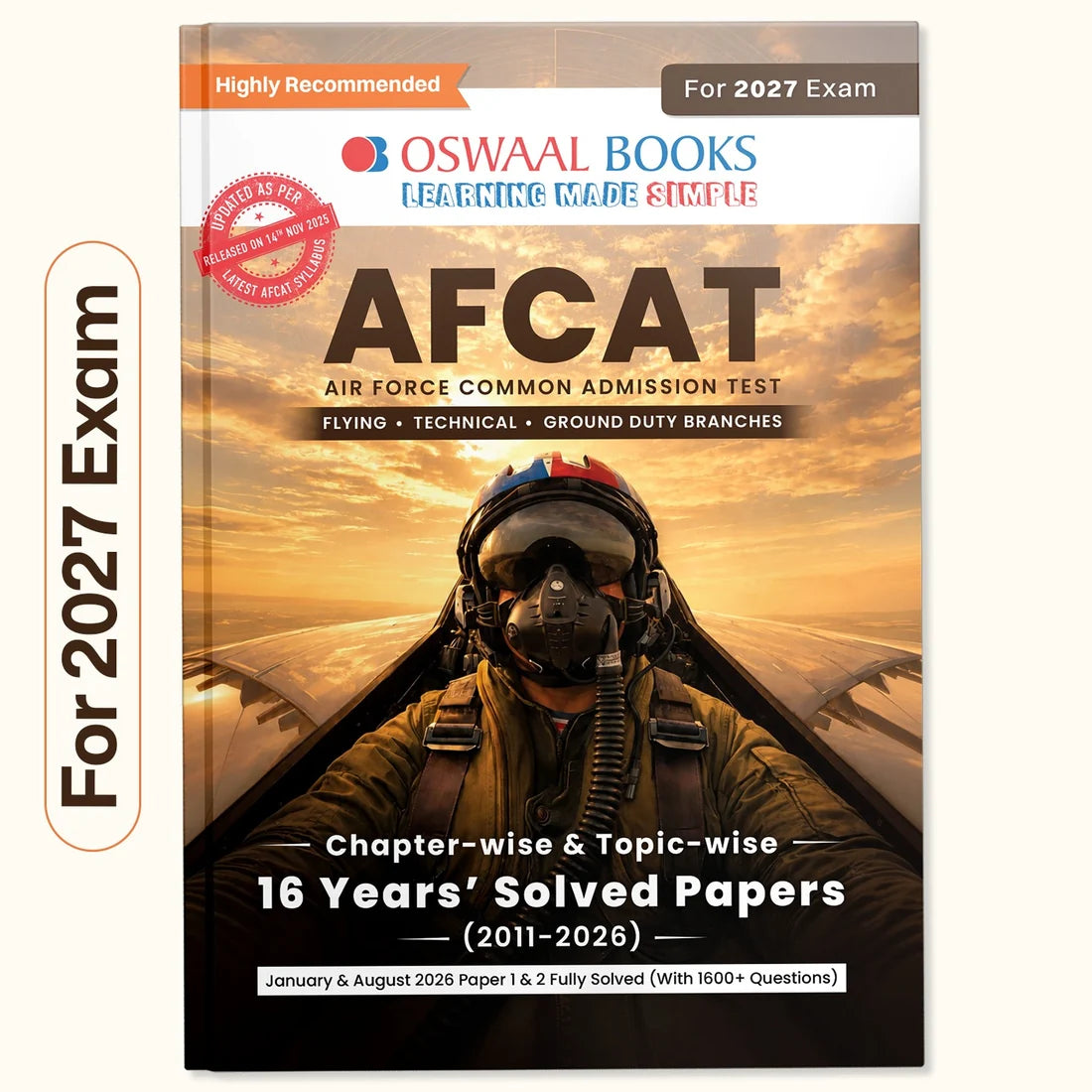 AFCAT 16 Years’ Chapter-wise & Topic-wise Solved Papers (2011–2026) | 1500+ Questions | Oswaal Books | 2026–27 Exams