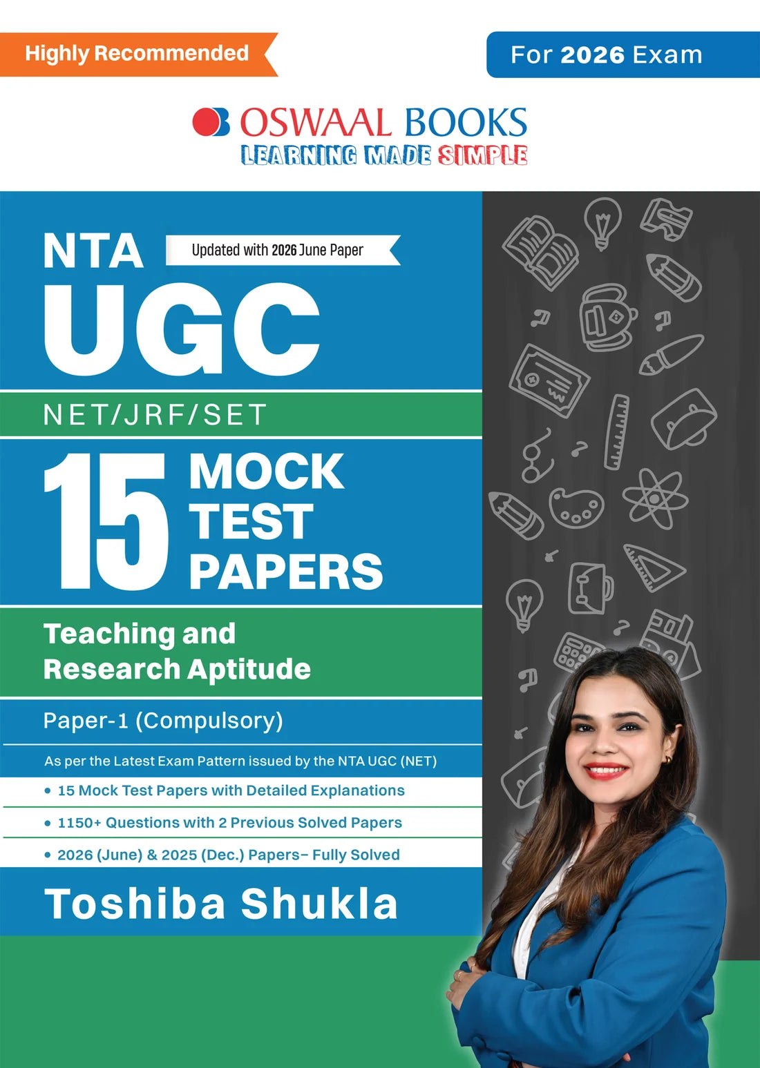 NTA UGC NET / JRF / SET Paper-1 | 15 Mock Test Papers | Teaching & Research Aptitude | Oswaal Books | For 2026 Exam