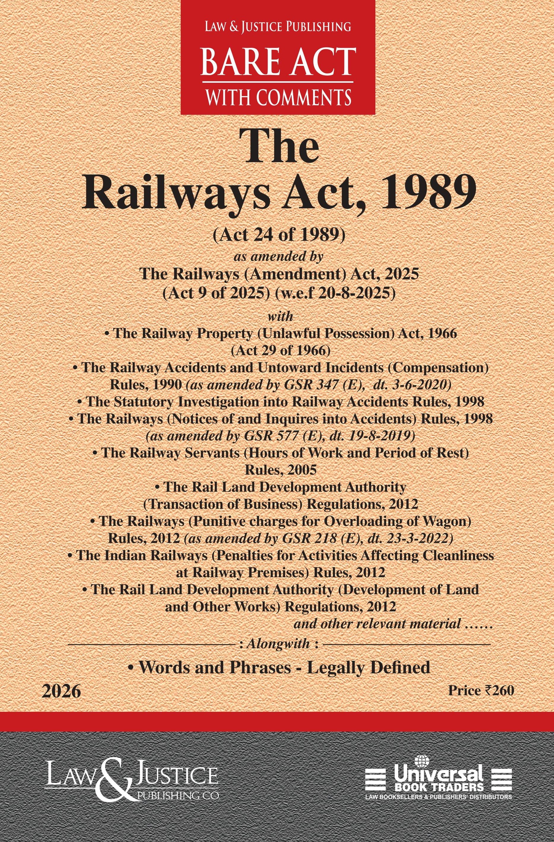 Railways Act | Law & Justice Publishing | EDITION 2026