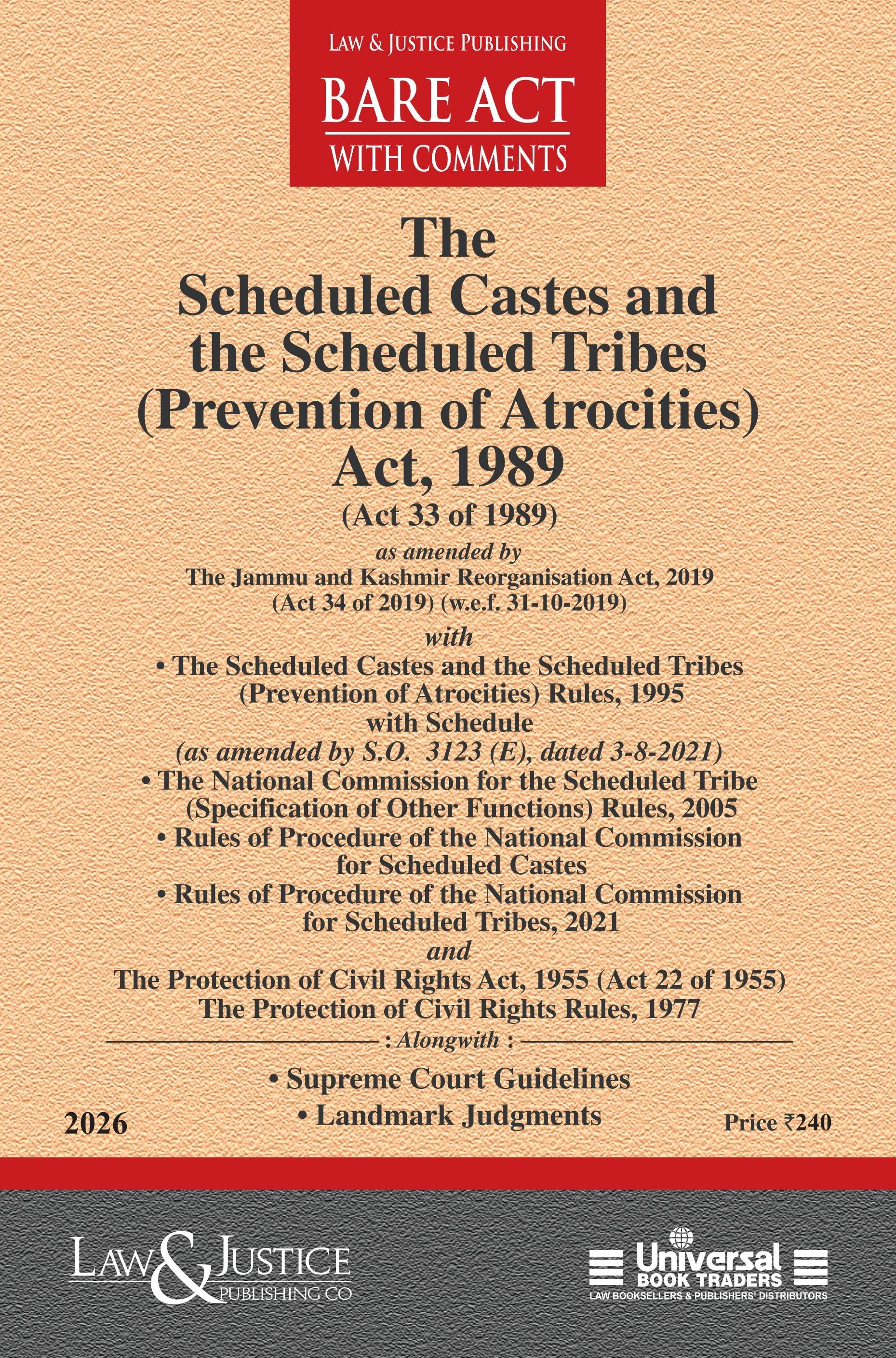 Scheduled Castes and the Scheduled Tribes (Prevention of Atrocities) Act, 1989 | Law & Justice Publishing | EDITION 2026