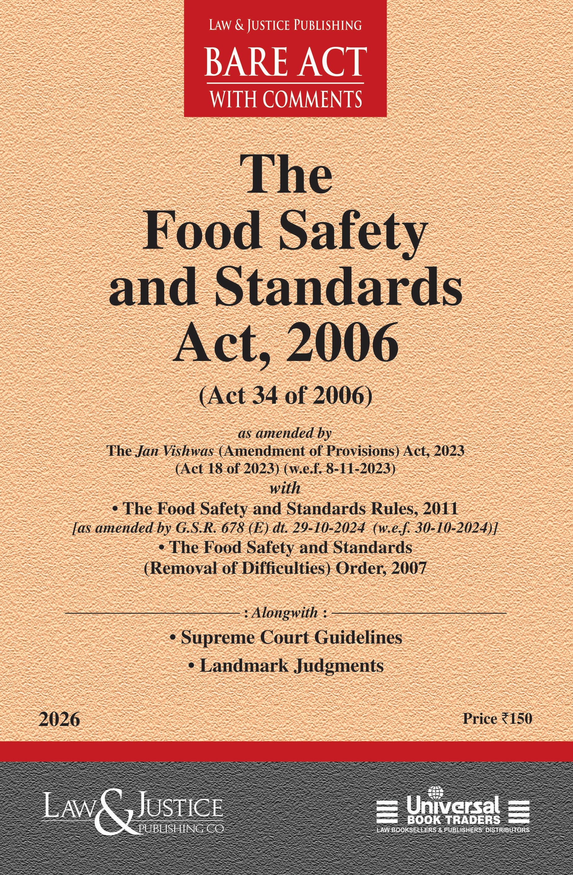 Food Safety and Standards Act, 2006 | Law & Justice Publishing | EDITION 2026