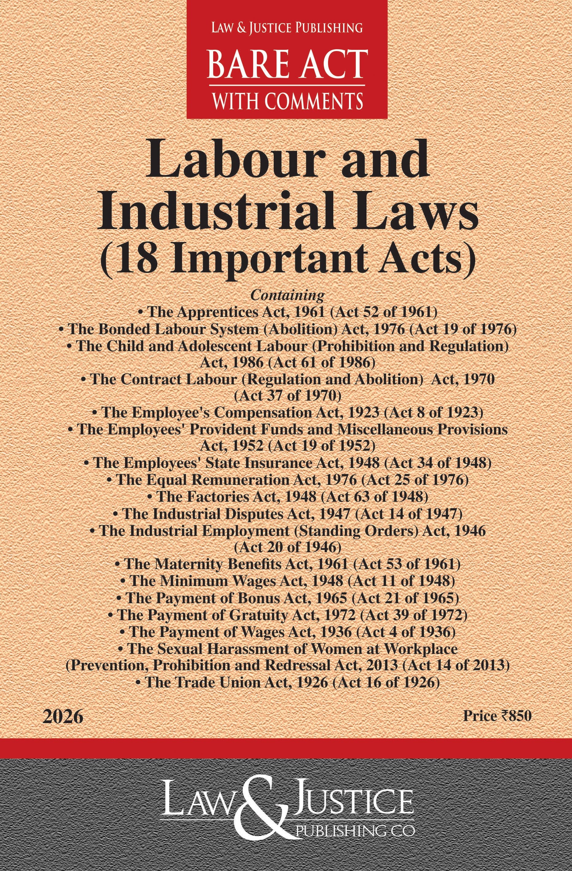 Labour and Industrial Laws | Law & Justice Publishing | EDITION 2026