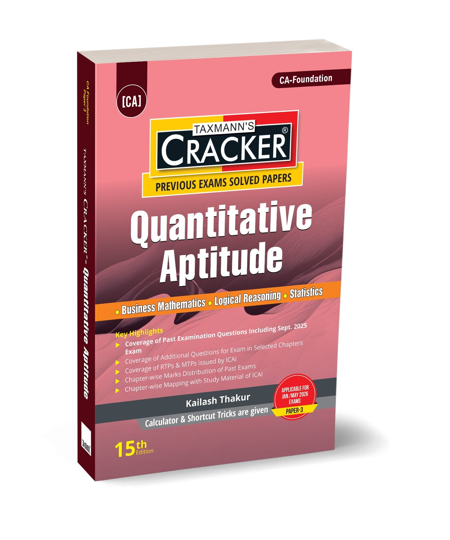 Quantitative Aptitude (Maths, LR & Stats) | CRACKER | CA FOUNDATION 2026 EDITION - GenZbookcompany