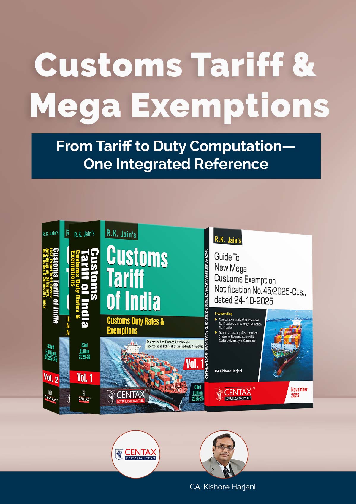 R.K. Jain’s Complete Customs Reference Set | Tariff & Mega Exemptions (2025-26) | Centax Books