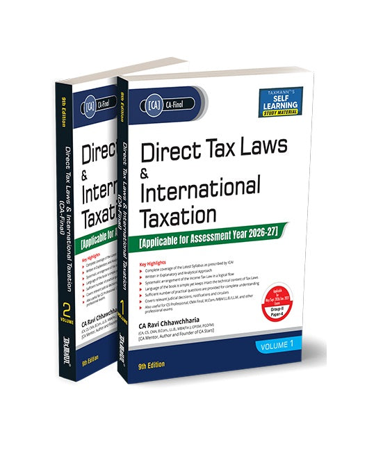 Direct Tax Laws & International Taxation (DT) – Study Material | A.Y. 2026-27 | May/Sept. 2026/Jan.2027 Exams - GenZbookcompany