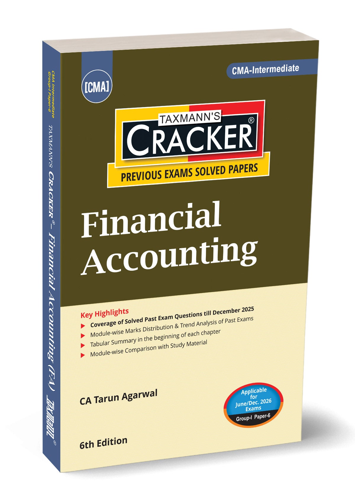 CMA Intermediate – Group I | Paper 6 | CRACKER for Financial Accounting | Tarun Agarwal | Taxmann | Edition 6th
