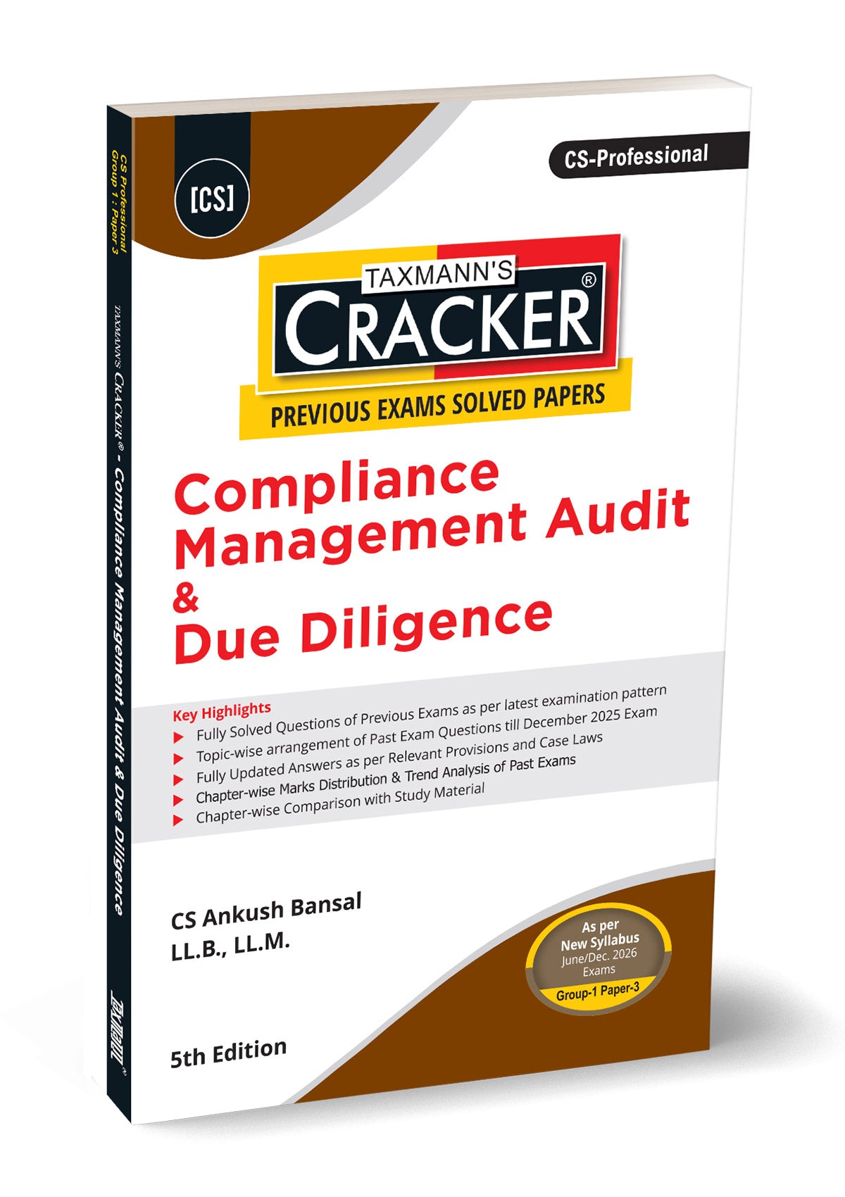 CS Professional | New Syllabus – Group 1 | Paper 3 | CRACKER for CMADD/Due Diligence |  Ankush Bansal | Taxmann | Edition 5th