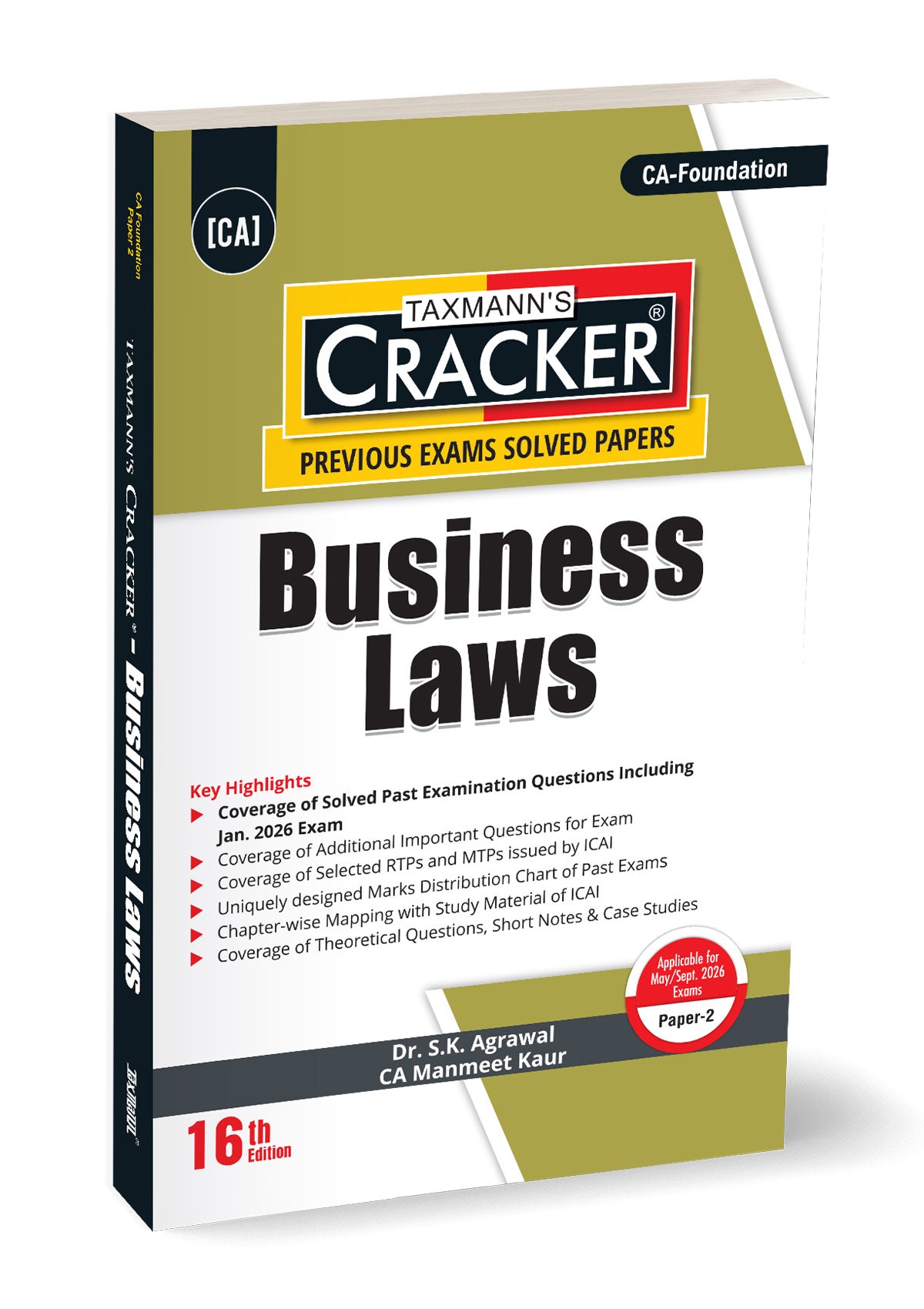 Business Laws (Law) | CRACKER | CA FOUNDATION  | 2026 EDITION