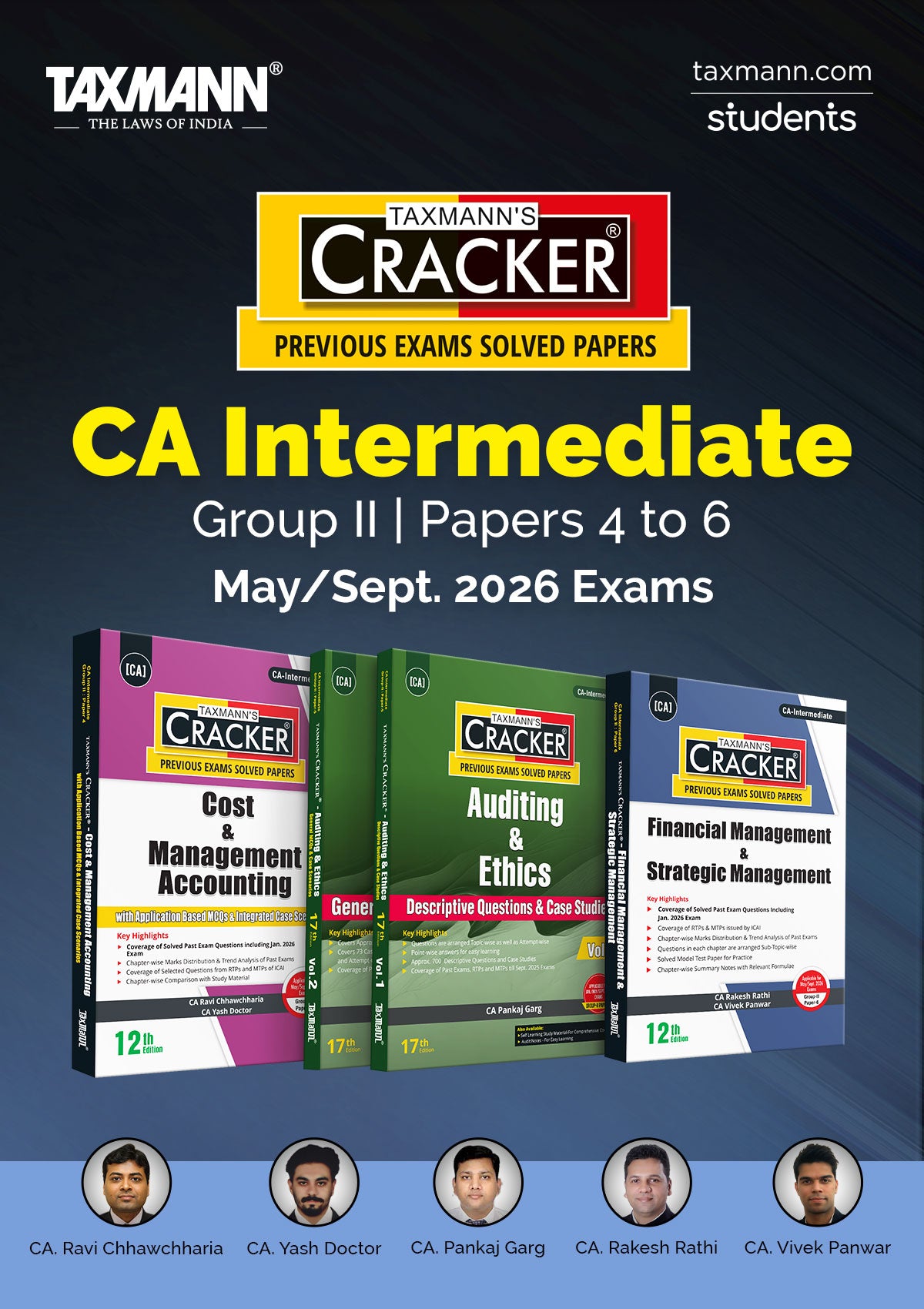 CA Inter—Group II – Papers 4 to 6 | CRACKER Combo by Ravi Chhawchharia et al. | May/Sept. 2026 Exams