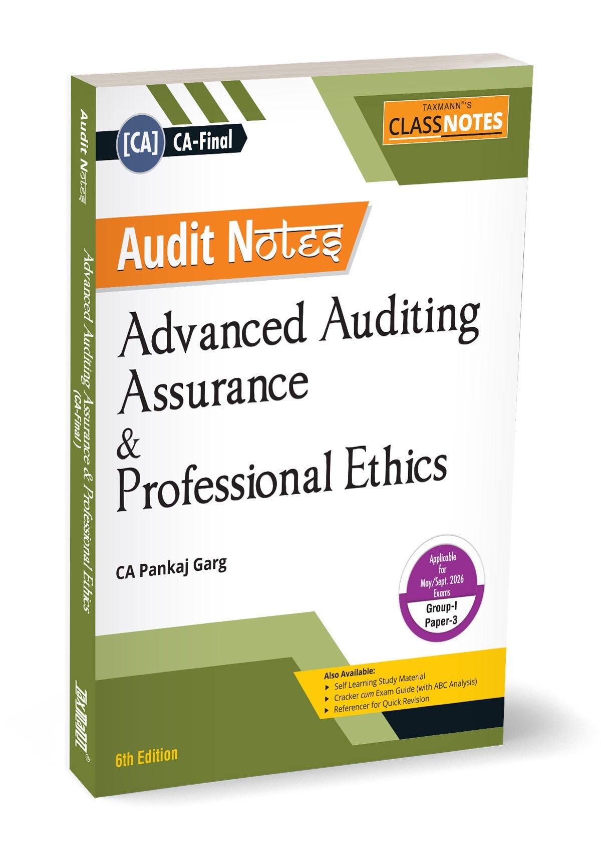 CA Final – Group I | Paper 3 | Audit Notes | Pankaj Garg | Taxmann | Edition 2026
