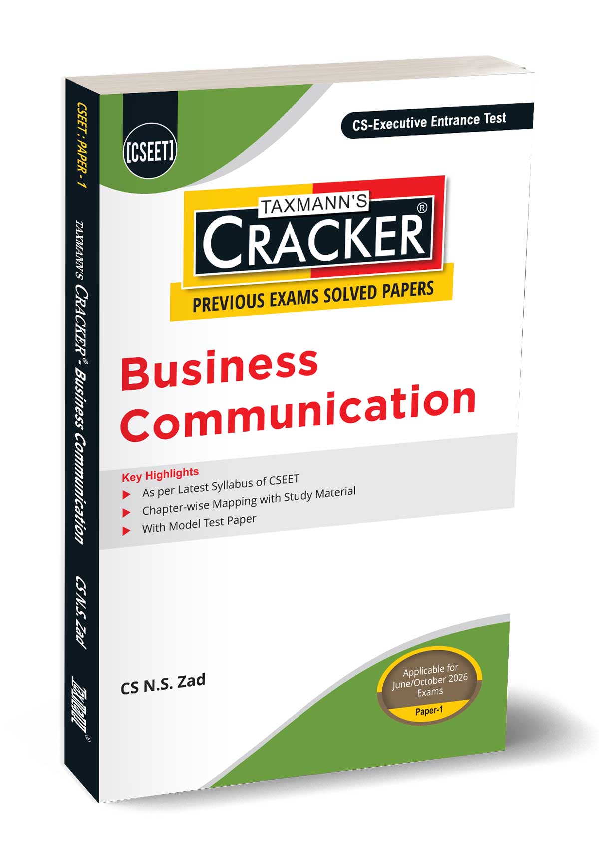 CSEET – Paper 1 | CRACKER for Business Communication  | N.S. ZAD | Taxmann | Edition 2026