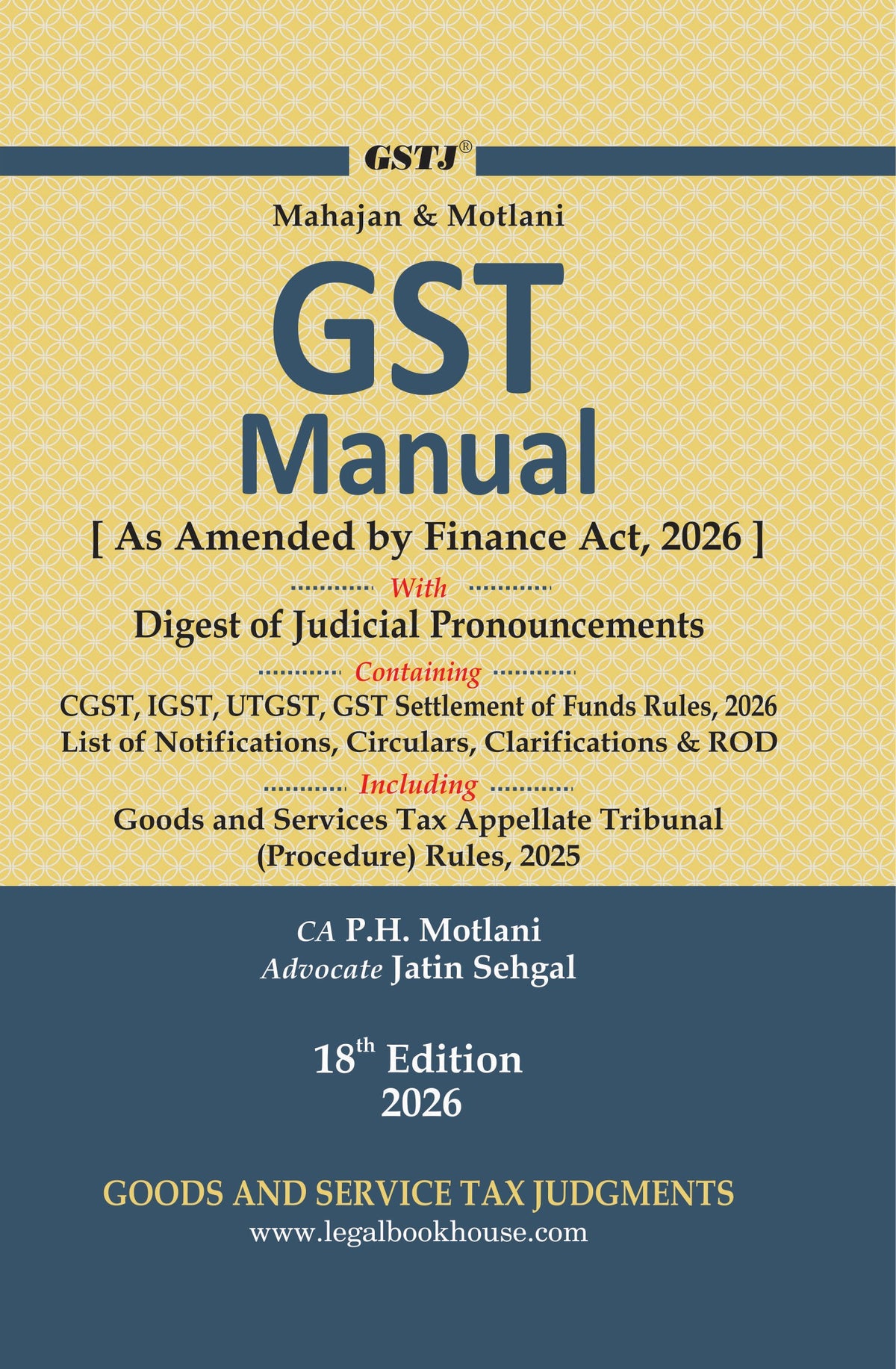 GST Manual Pocket Edition - English | Mahajan & Motlani | Goods And Services Tax Judgment | Edition 2026 - 27