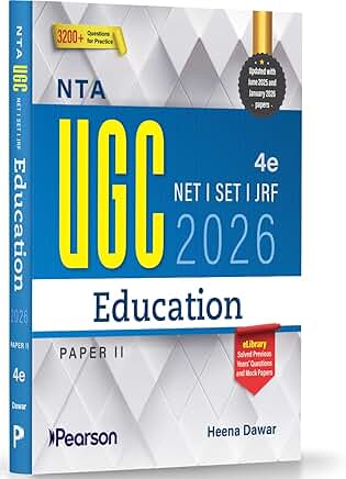 Pearson NTA UGC NET Education Paper 2 | 2026 4th Edition | For NET/SET/JRF | Solved 2025–26 Papers, PYQs, Teaching Aptitude, Research & 3000+ MCQs