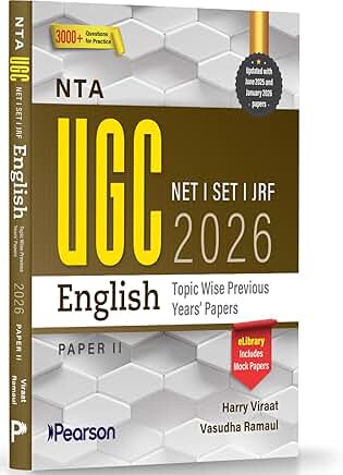 Pearson UGC NET English Paper 2 Previous Years Papers | For NET/SET/JRF | Solved 2004–2026 PYQs, Topic & Author-wise, Literary Theory, Criticism & Mock Tests