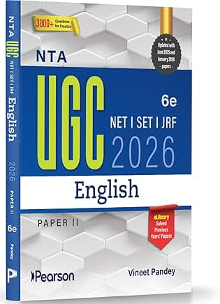Pearson NTA UGC NET English Paper 2 2026 6th Edition | For NET/SET/JRF | Solved 2025–26 Papers, 3000+ MCQs, Linguistics, PYQs & Mock Tests