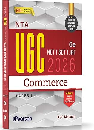 Pearson NTA UGC NET Commerce Paper 2 2026 6th Edition | For NET/SET/JRF | Solved 2025–26 Papers, Business, Accounting, Finance, Marketing & PYQs
