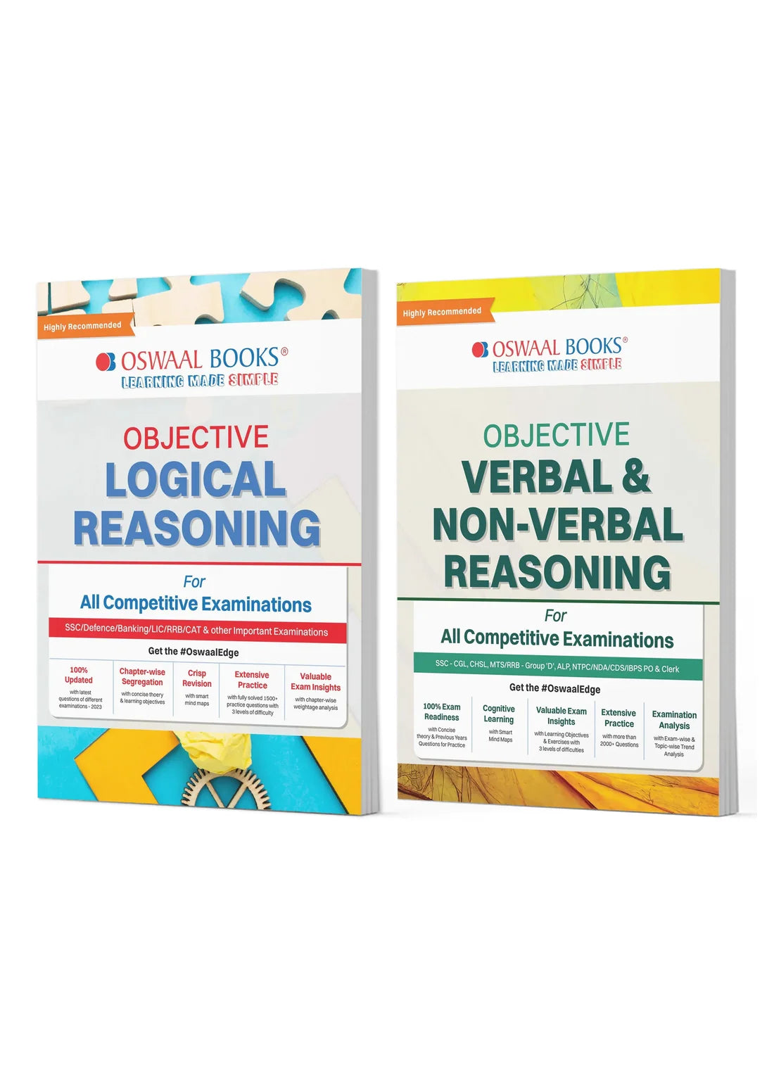 Oswaal Objective Logical, Verbal & Non-Verbal Reasoning for All Competitive Exams | English Medium | Set of 2 | 700+ Previous Years Questions
