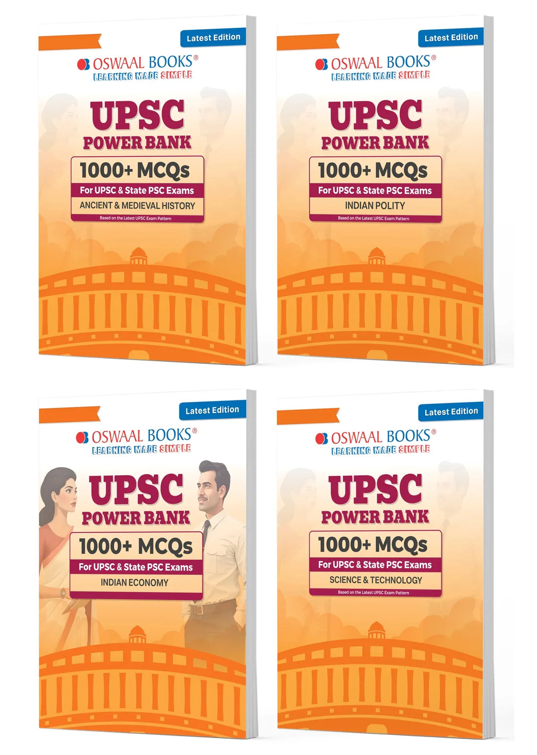 Oswaal UPSC Power Bank 1000+ MCQs | History, Polity, Economy, Science & Technology | Set of 4