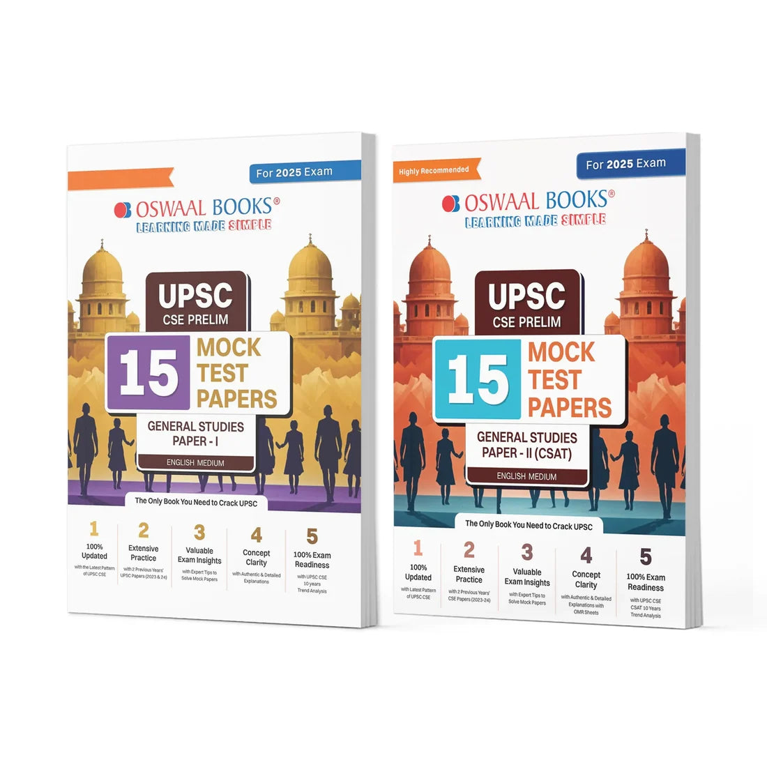 UPSC CSE Prelims 15 Mock Test Papers | Paper 1 & 2 | Set of 2 Books | Oswaal Books