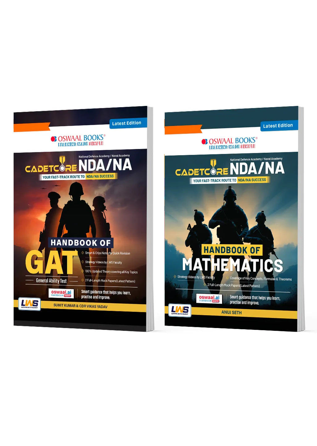 CadetCore NDA/NA GAT & Mathematics Handbook Set of 2 | Complete Syllabus Revision Notes & 2 Full-Length Mock Tests | 2026–27 Exam | English Medium | Oswaal Books