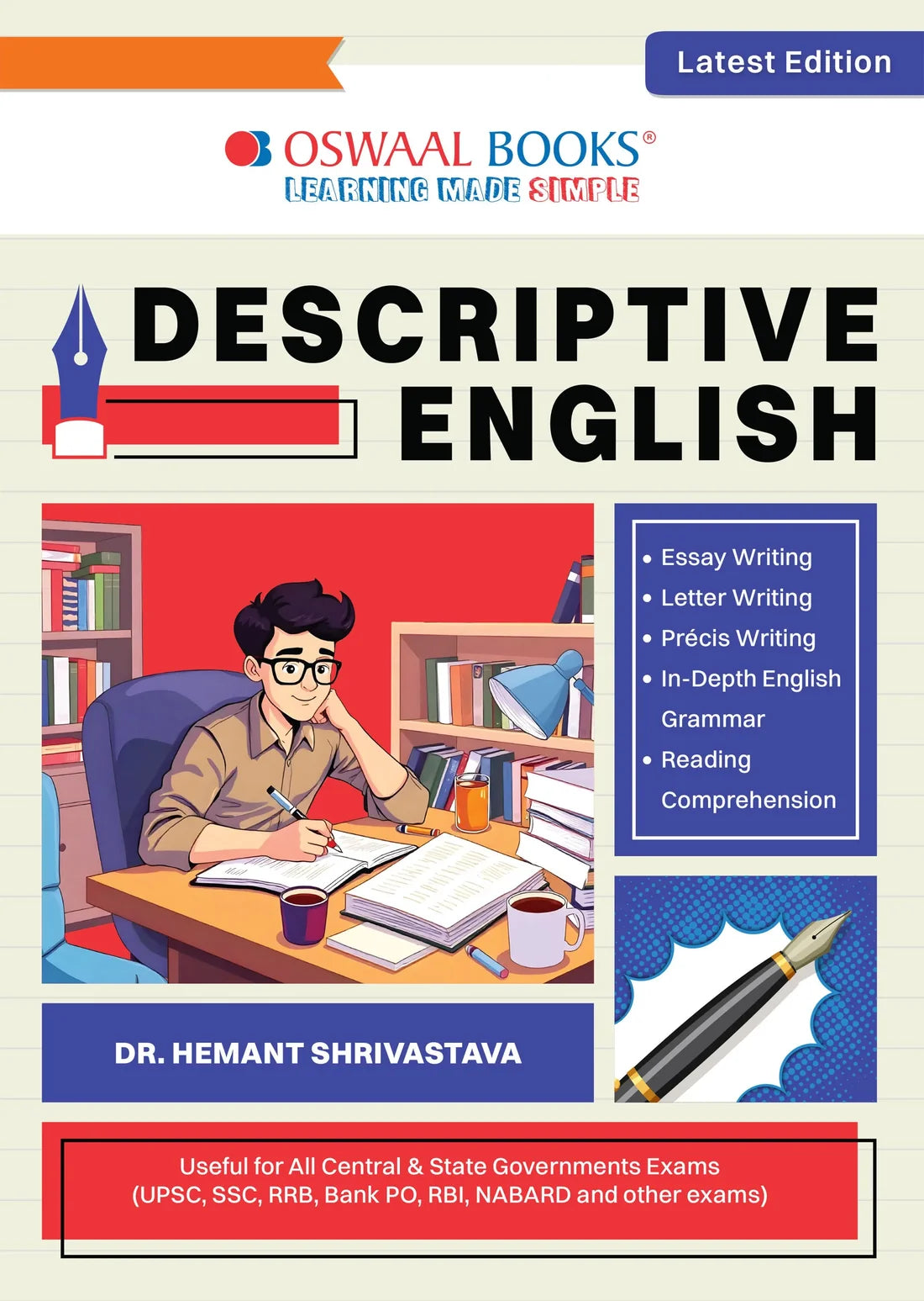 Descriptive English for Competitive & Government Exams | Essays, Précis, Letters, Reading Comprehension & Grammar | Dr. Hemant Shrivastava | Oswaal Books | 2026–27