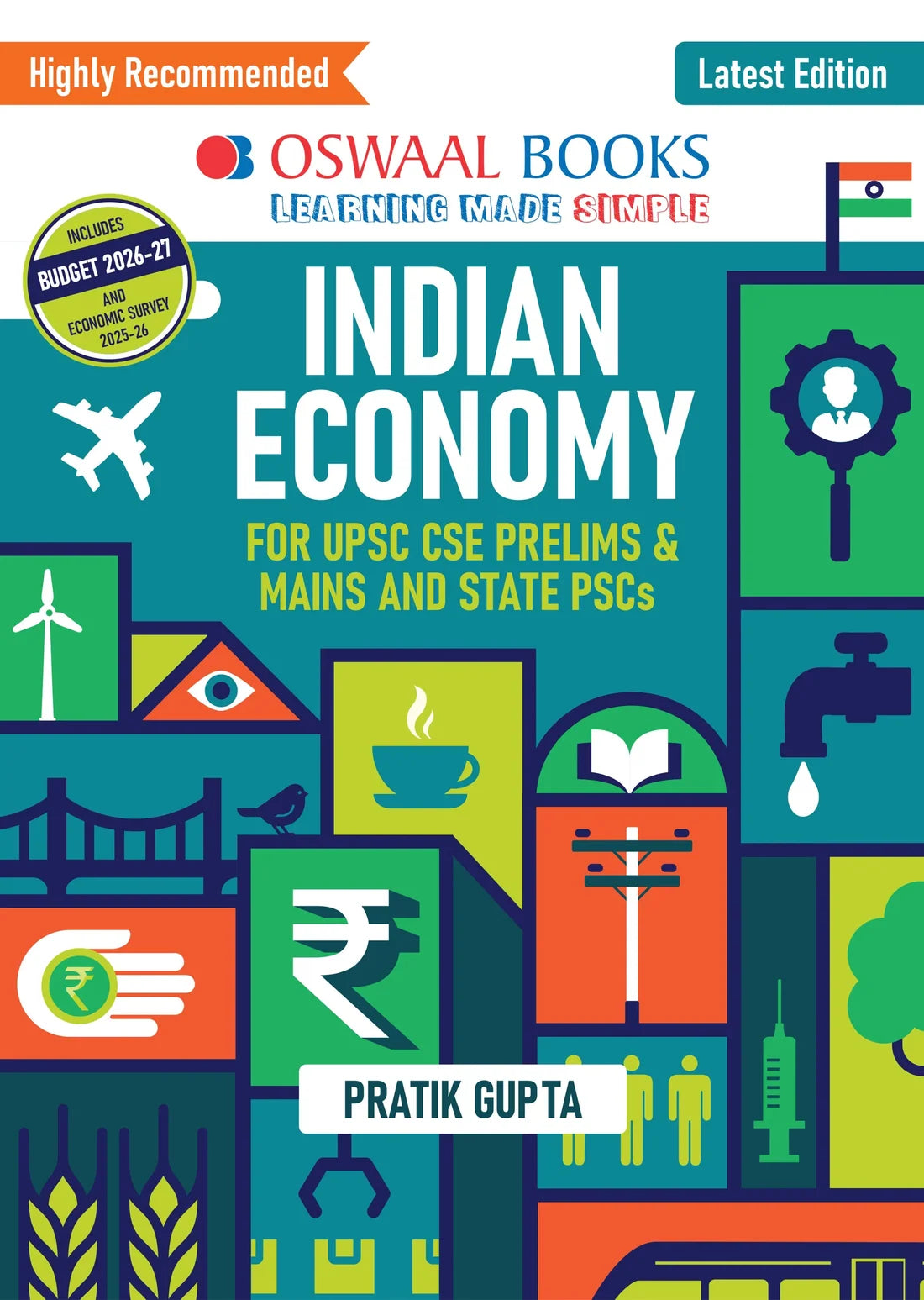 Textbook Indian Economy for UPSC Prelims & Mains | Budget 2026–27 & Economic Survey 2025–26 | WPI to PPI | For 2027 Exam | Oswaal Books