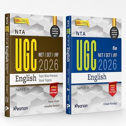 Pearson NTA UGC NET English Paper 2 2026 6th Edition | For NET/SET/JRF | Solved 2025–26 Papers + UGC NET English Previous Years' Papers (Set of 2)| 2004–2026 PYQs,