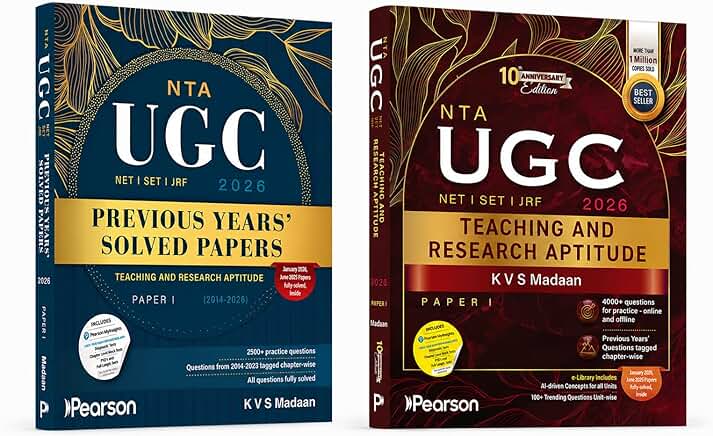 Pearson UGC NET Paper 1 Teaching & Research Aptitude 10th Anniversary Edition + Previous Years Solved Papers | Fully Solved 2024–2026 Papers, Mock Tests, Topic-wise Practice & Latest Exam Pattern
