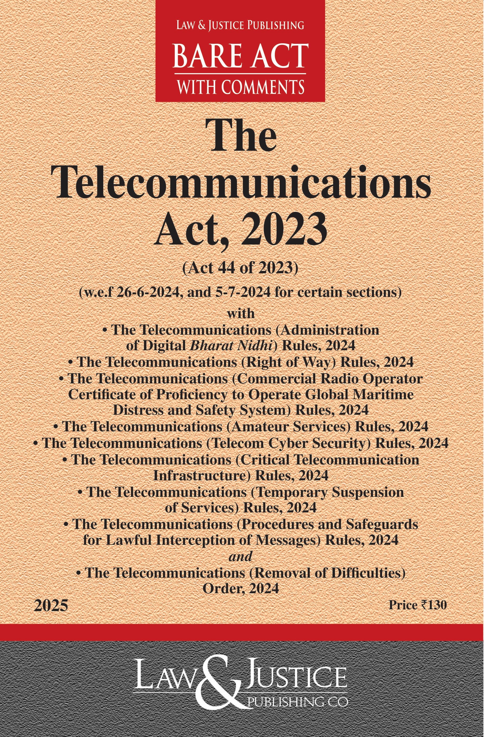 Telecommunication Act, 2023 with Rules | Law & Justice Publishing | EDITION 2026