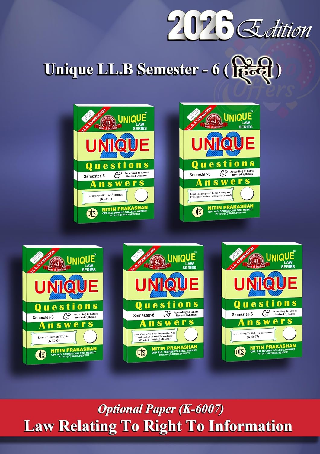 Nitin Unique Law Series Questions & Answer Semester-6  LLB Exams - (Hindi) Editon 2026