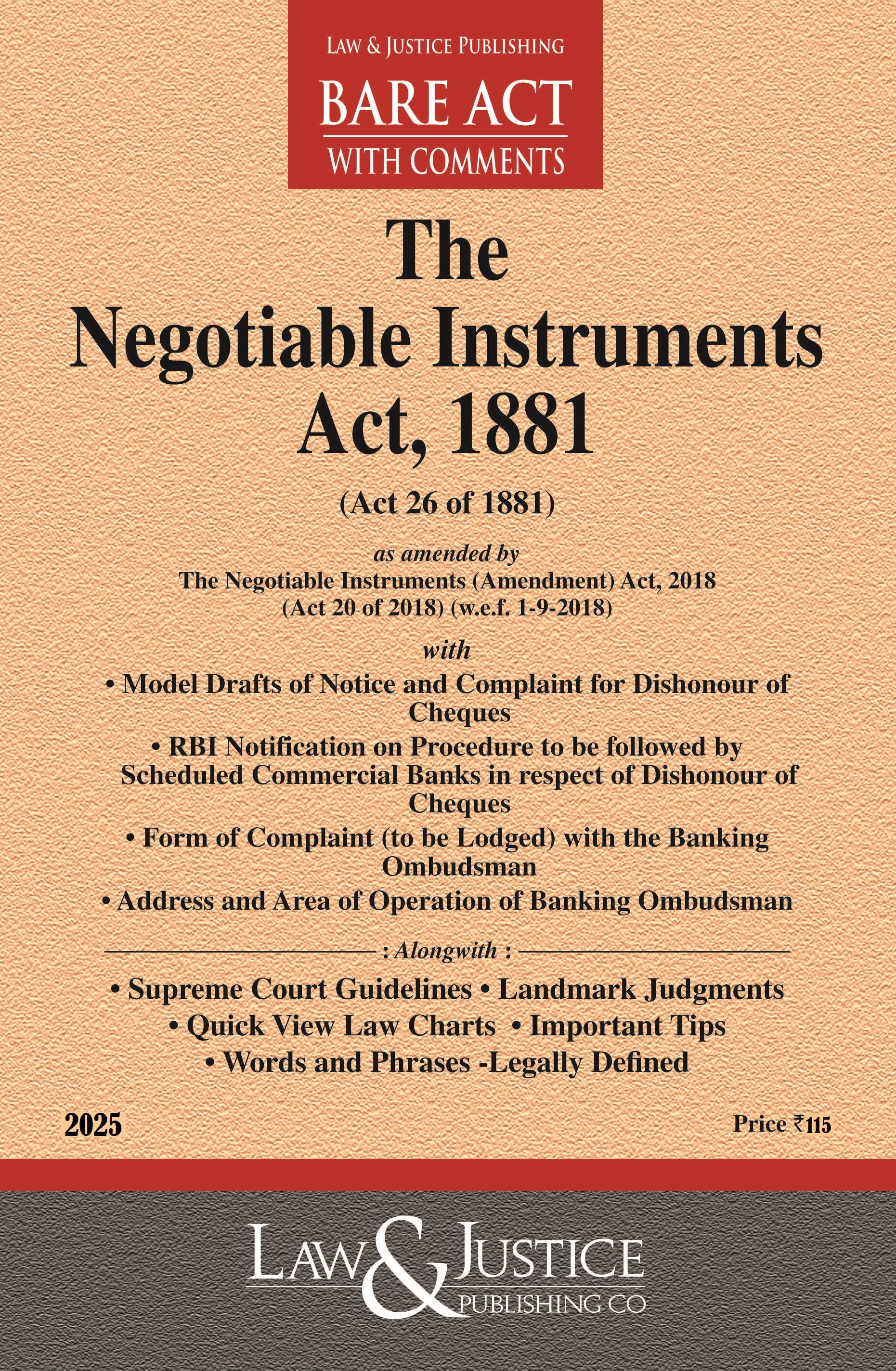 Negotiable Instruments Act, 1881 | Law & Justice Publishing | EDITION 2026