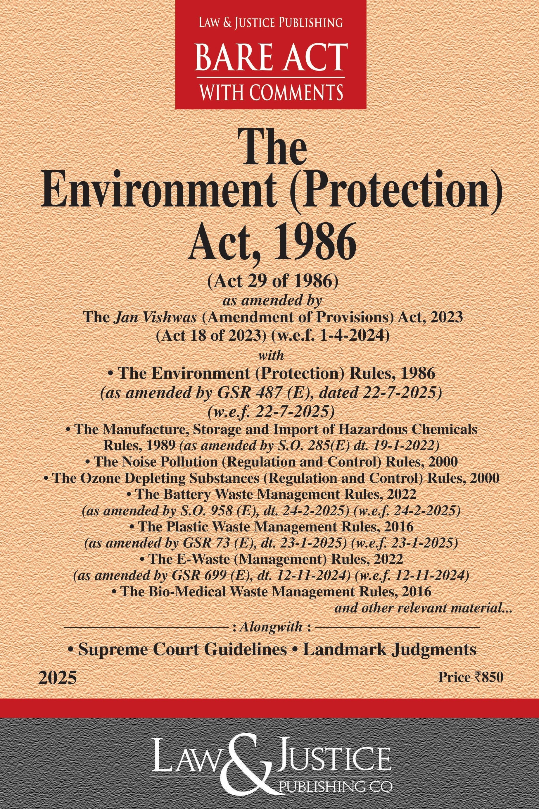 Environment (Protection) Act, 1986 | Law & Justice Publishing | EDITION 2026