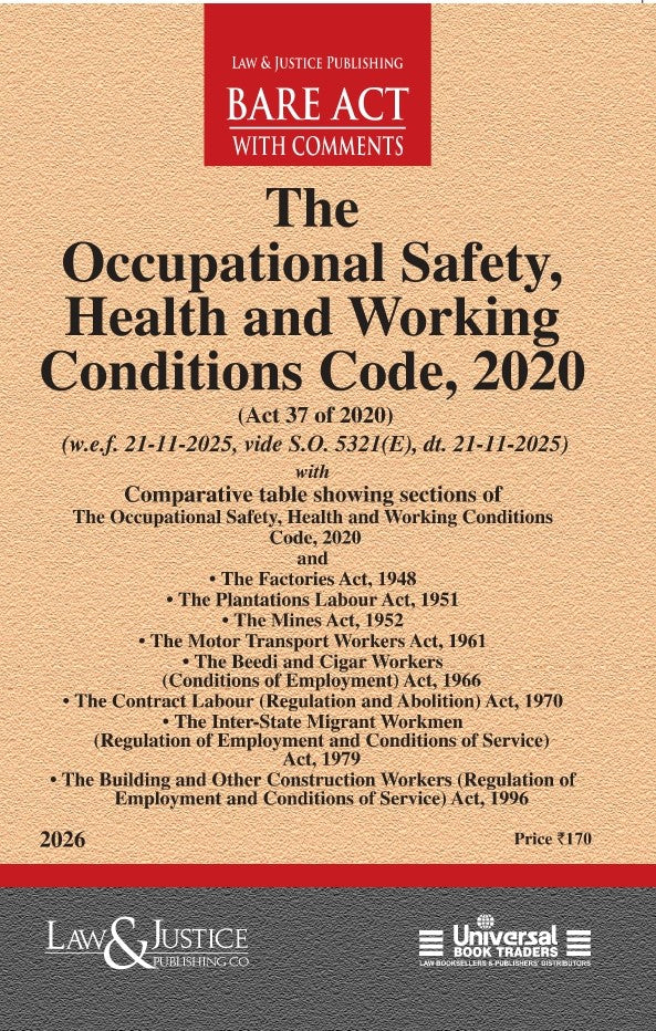 Occupational Safety, Health and Working Conditions Code, 2020 | Law & Justice Publishing | EDITION 2026