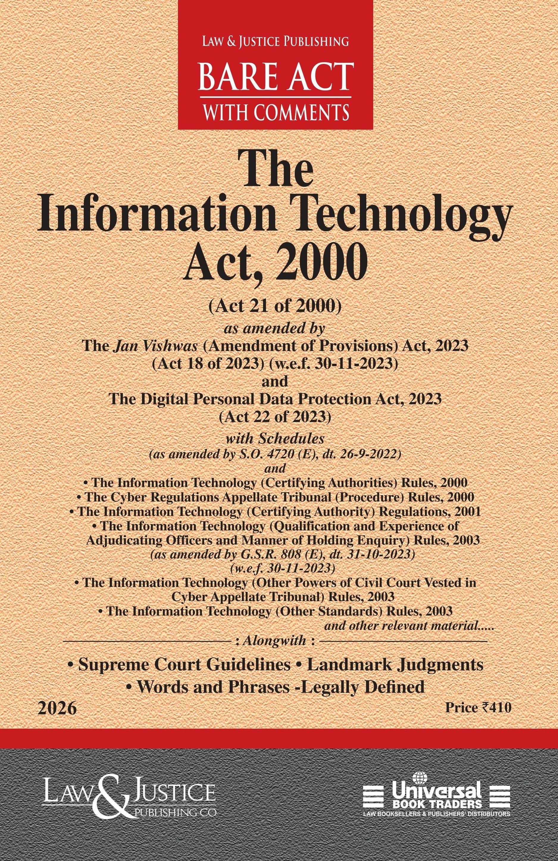 Information Technology Act, 2000 | Law & Justice Publishing | EDITION 2026