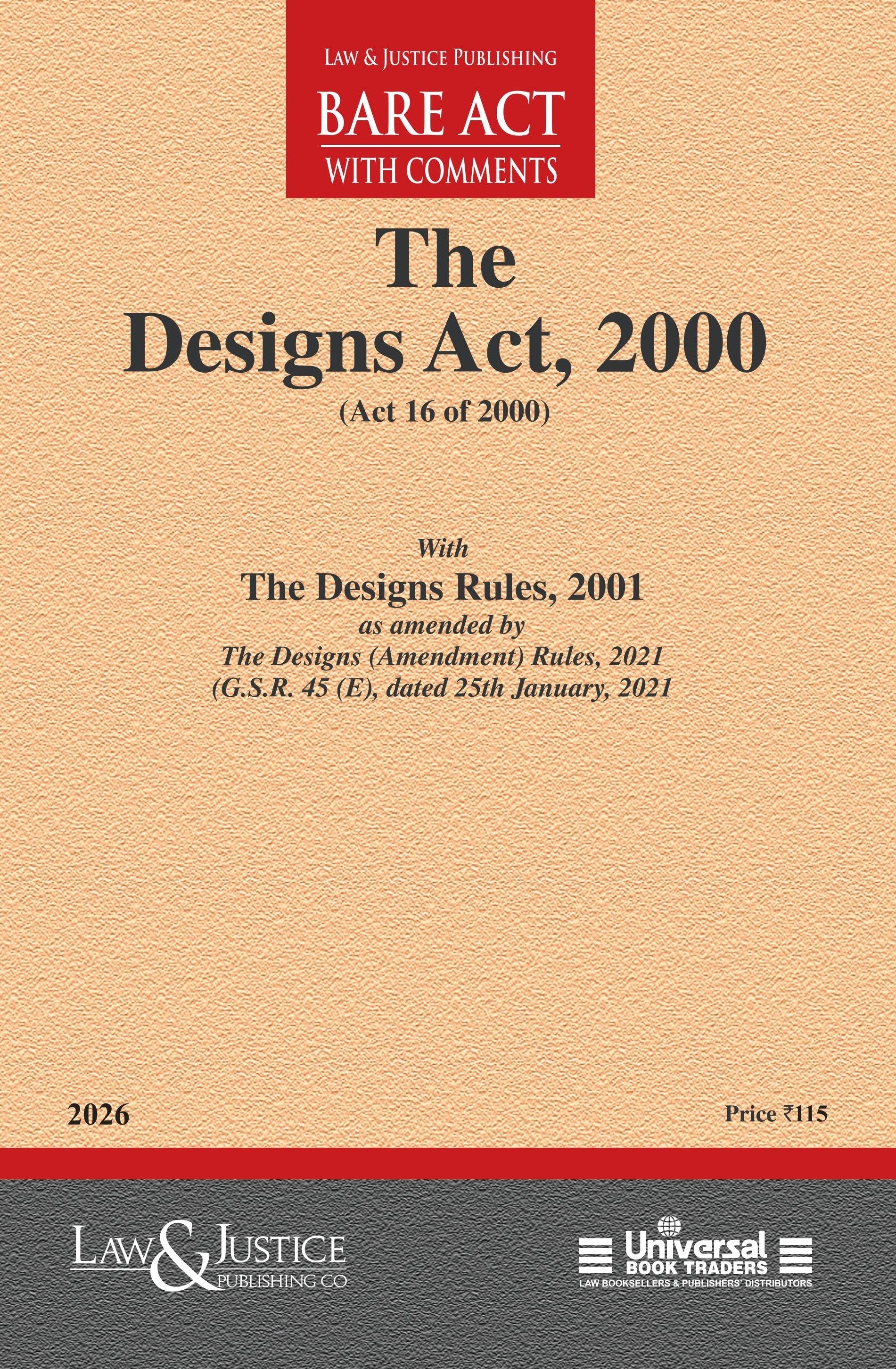 Designs Act, 2000 with Rules | Law & Justice Publishing | EDITION 2026