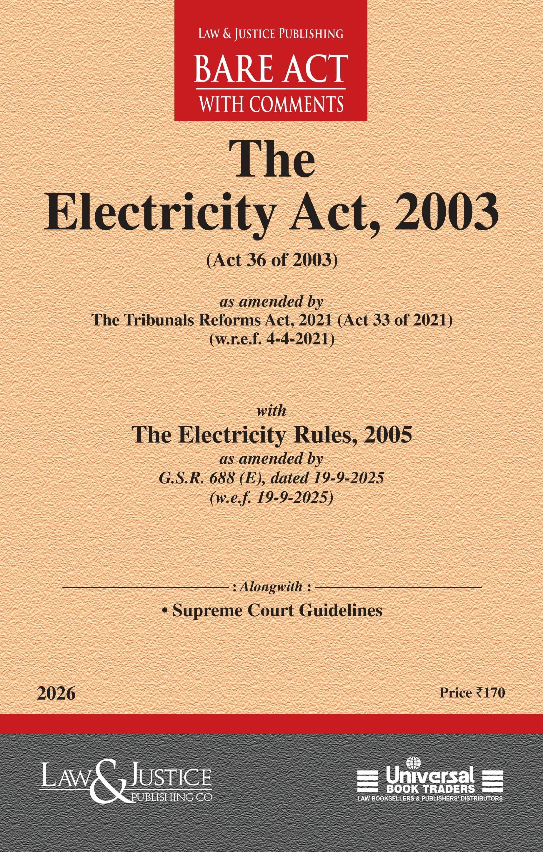 Electricity Act, 2003 | Law & Justice Publishing | EDITION 2026