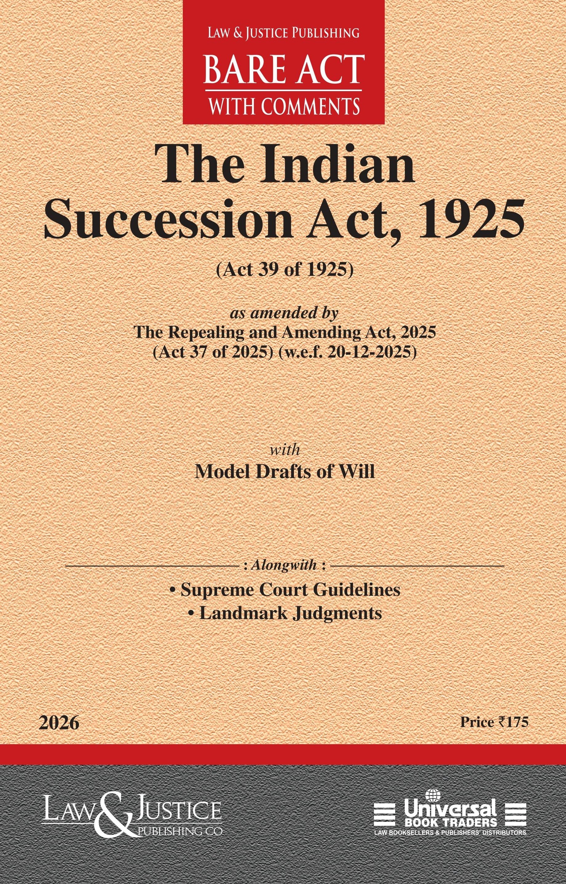 Succession Act, 1925 | Law & Justice Publishing | EDITION 2026