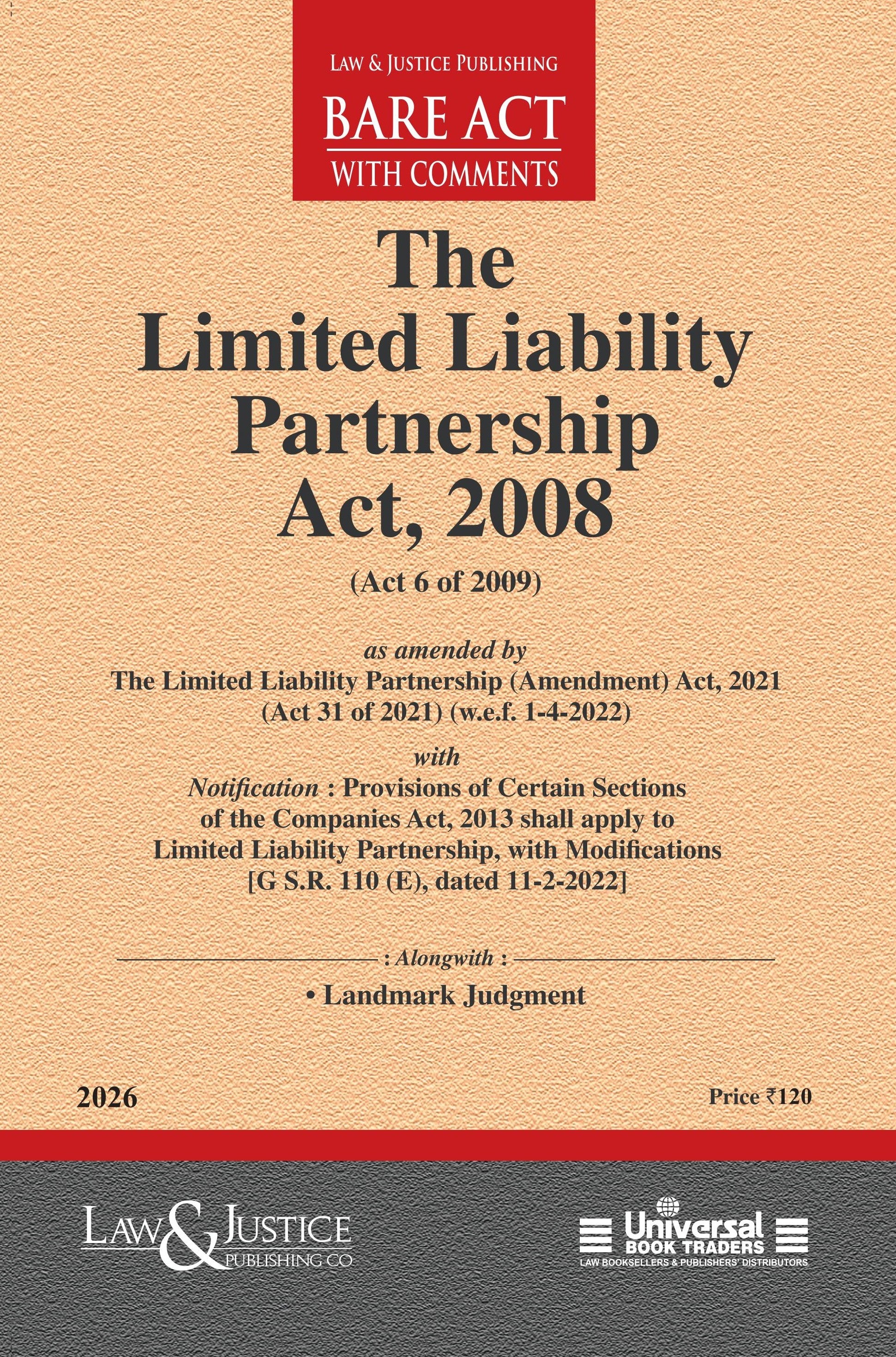 Limited Liability Partnership Act, 2008 | Law & Justice Publishing | EDITION 2026