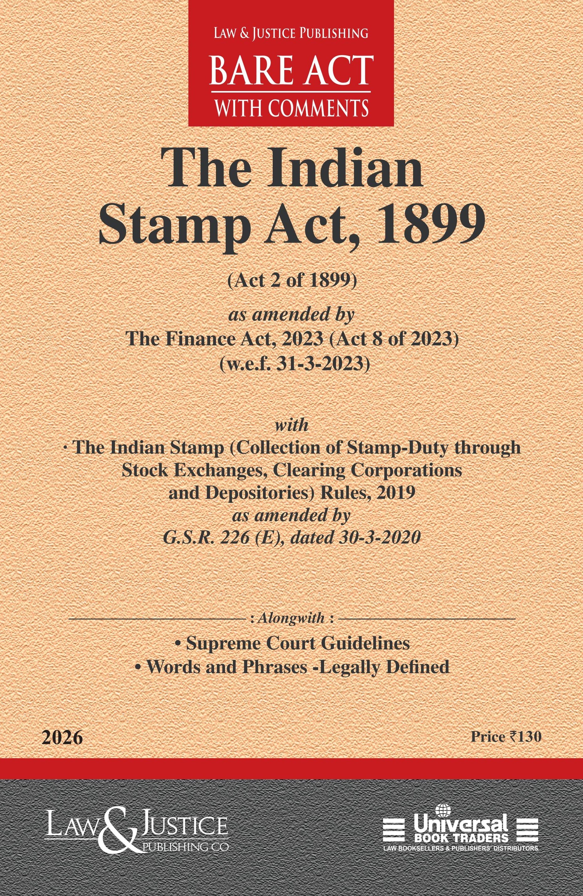 Stamp Act, 1899 | Law & Justice Publishing | EDITION 2026