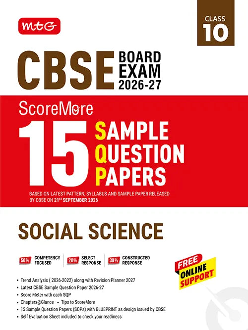 CBSE ScoreMore 15 Sample Question Papers Class 10 Social Science Book For 2027 Board Exam | MTG | 2026-27