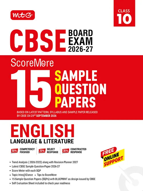 CBSE ScoreMore 15 Sample Question Papers Class 10 English Language and Literature For 2027 Board Exam | MTG | 2026-27