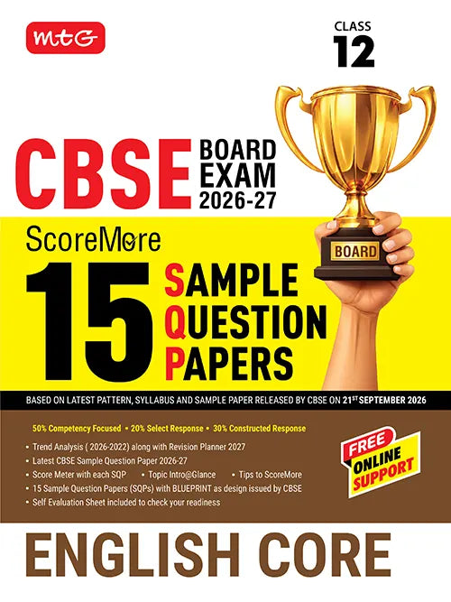 CBSE ScoreMore 15 Sample Question Papers Class 12 English Core Book For 2027 Board Exam | MTG | 2026-27