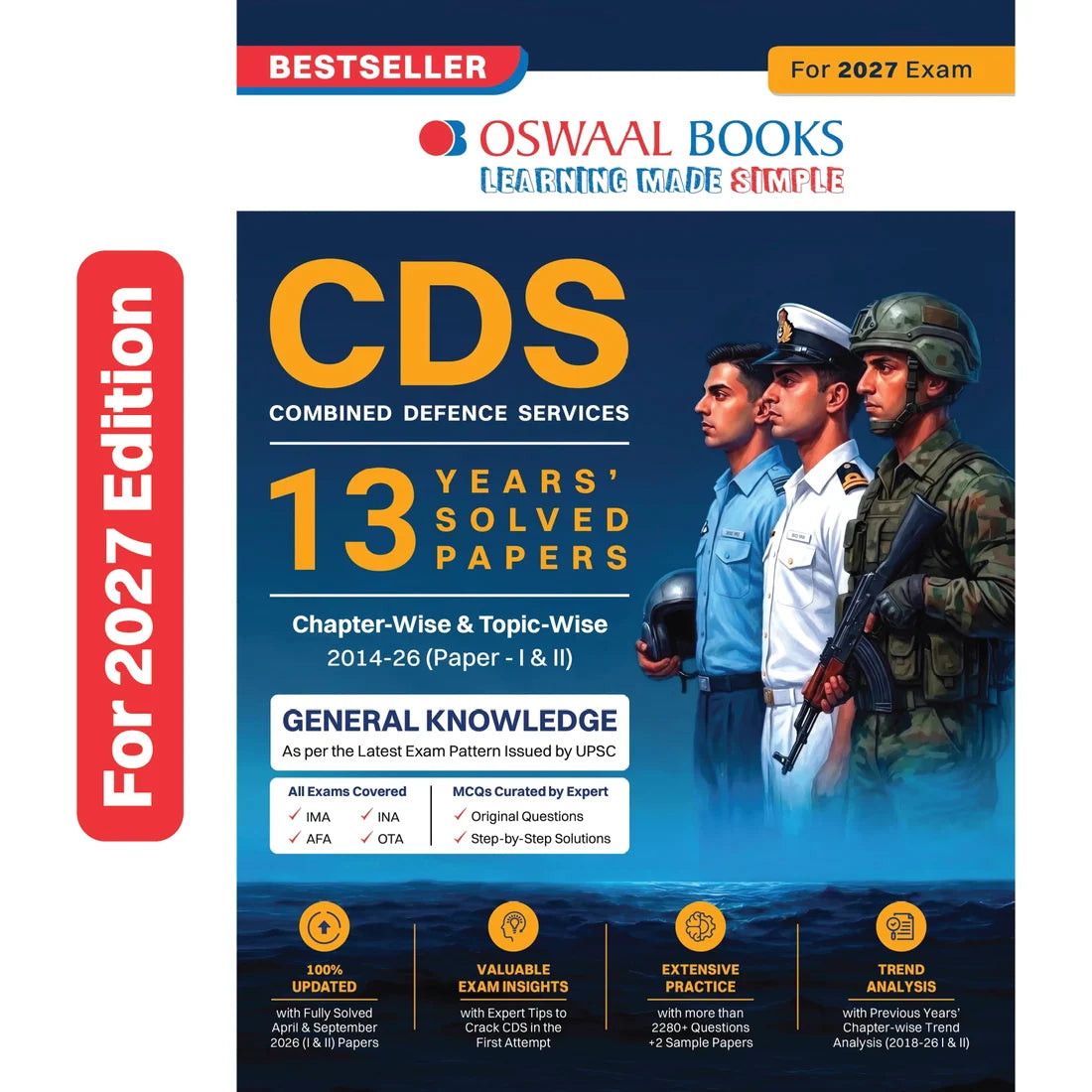 CDS General Knowledge 13 Years' Chapterwise & Topicwise Solved Papers | 2014–2026 | For 2027 Exam | Oswaal Books