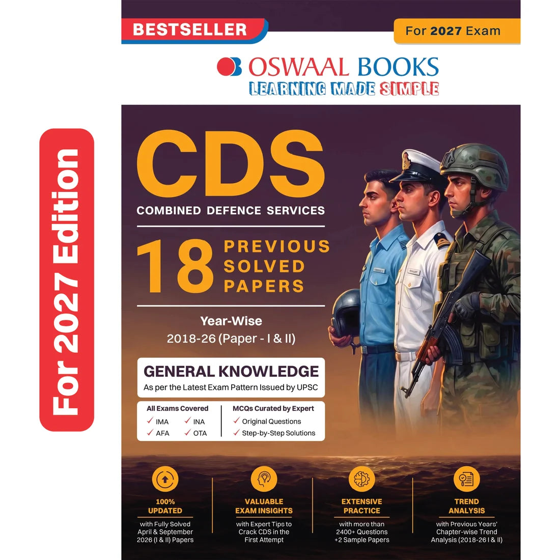 CDS General Knowledge 18 Previous Years' Solved Papers | Yearwise 2018–2026 | For 2027 Exam | Oswaal Books