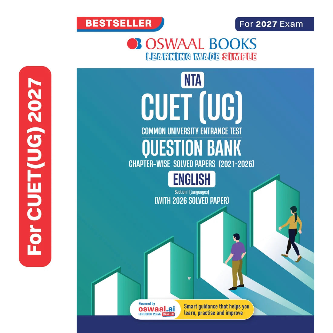 Oswaal NTA CUET (UG) Chapter-wise Solved Papers Question Bank | English | PYQs (2021–2026) | NCERT Aligned MCQs | With Solved Paper 2026 | For 2027 Exam | With Oswaal AI