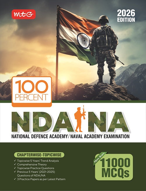 100 Percent NDA-NA Previous 5 Years Chapterwise Topicwise Solved Papers (NDA/NA PYQ Book) For 2025-26 Exam | MTG