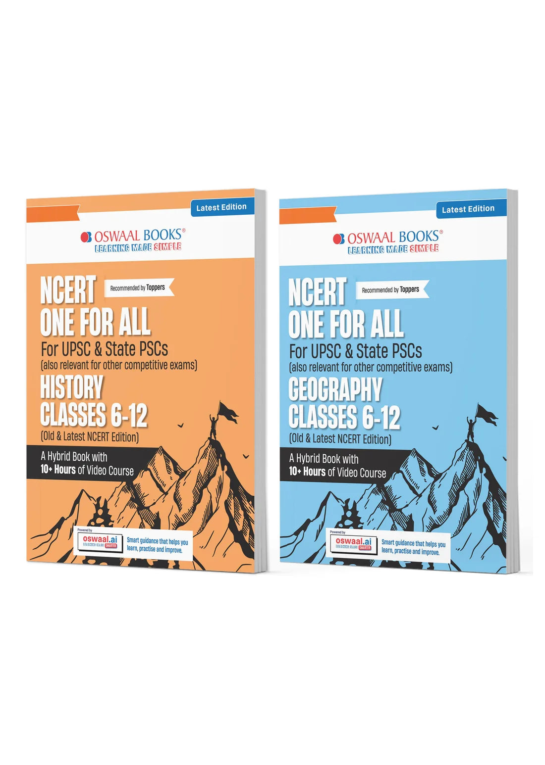 NCERT One for All Book for UPSC and State PSCs: History and Geography (Set of 2 Books) | Old and New NCERT Edition | Latest Edition | Oswaal Books