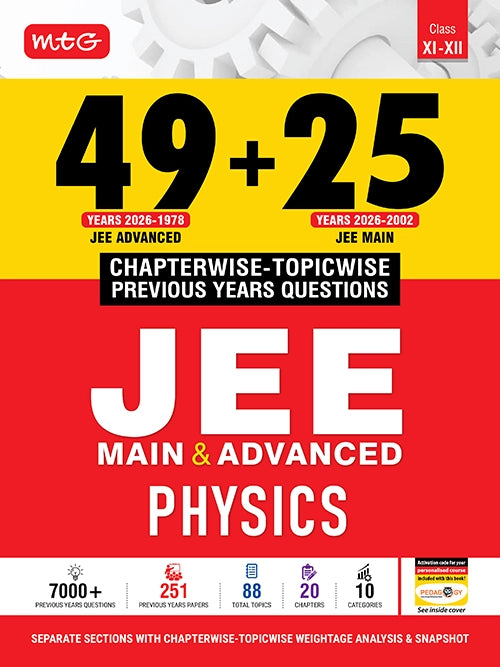 49+25 Years Chapterwise Topicwise Solutions Physics for JEE (Adv + Main) | MTG Editorial Board | MTG Learning Media | Edition 2026-27