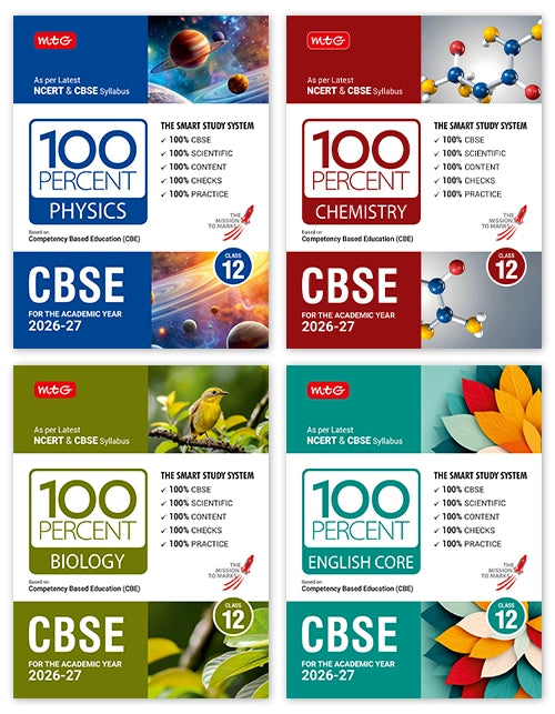 100 Percent NCERT and CBSE Physics, Chemistry, Biology, English Class 12 For 2026-27 Exam Combo | MTG