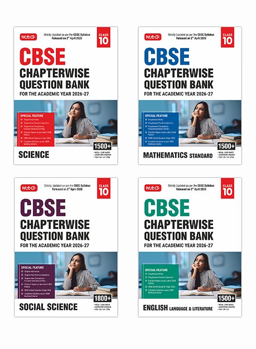 Class 10 CBSE Chapterwise Question Bank - Science, Mathematics Standard, English and Social Science | MTG | 2026-27